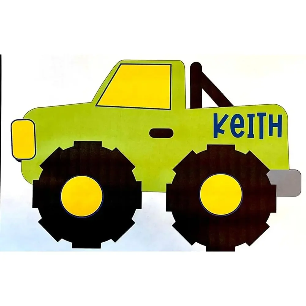 Monster Trucks & Tractors personalized. 16 x 16 linen cover only